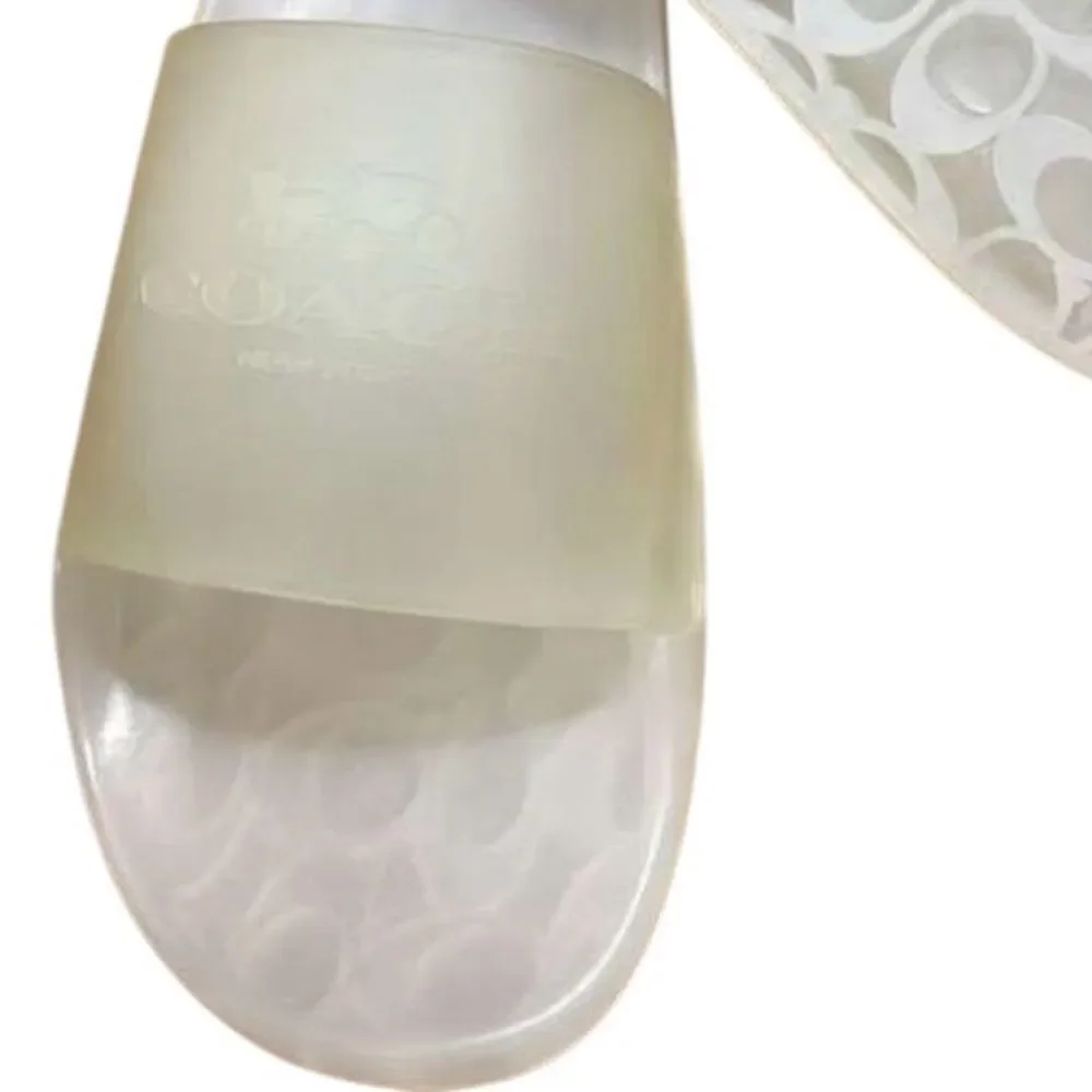 NWT Coach Men’s Clear Slide Chalk Sandals Size 9D